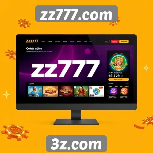 Navegação e design do site zz777.com